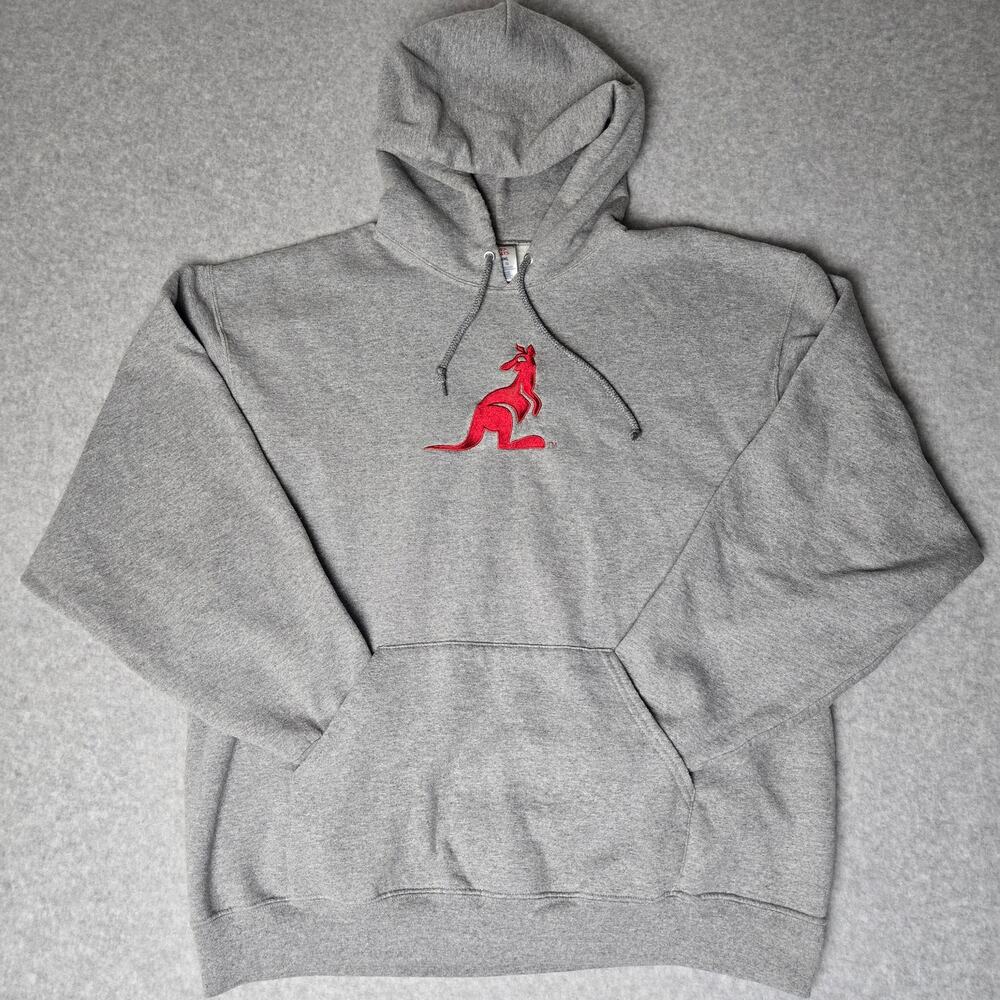 JERZEES Super Sweats Dish Hopper Kangaroo Gray Sweatshirt Hoodie Pullover XL